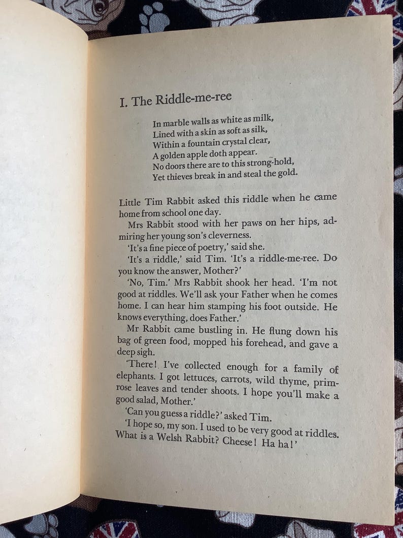 RARE 1982 Vintage Children's Book 'adventures of Tim Rabbit' Paperback by Alison Uttley - 12 ...