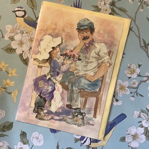 Raro vintage degli anni '80 circa Les Enfants To Someone Special Blank Card con messaggi multiuso staccabili Splendido design vittoriano per ragazza e uomo