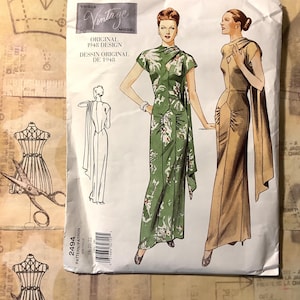 Vogue Vintage Model Uncut 2000 Sewing Pattern No 2494 for a Misses&#39; Evening/Cocktail Dress Based on an Original 1948 Design - Sizes 18-20-22