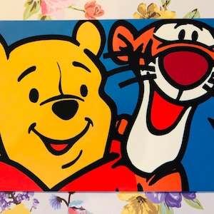 Carte d'anniversaire ouverte Disney vintage des années 1990 par ATHENA - Winnie l'ourson et Tigrou Design - amoureux de l'ourson - une carte à garder - carte à encadrer - objet de collection