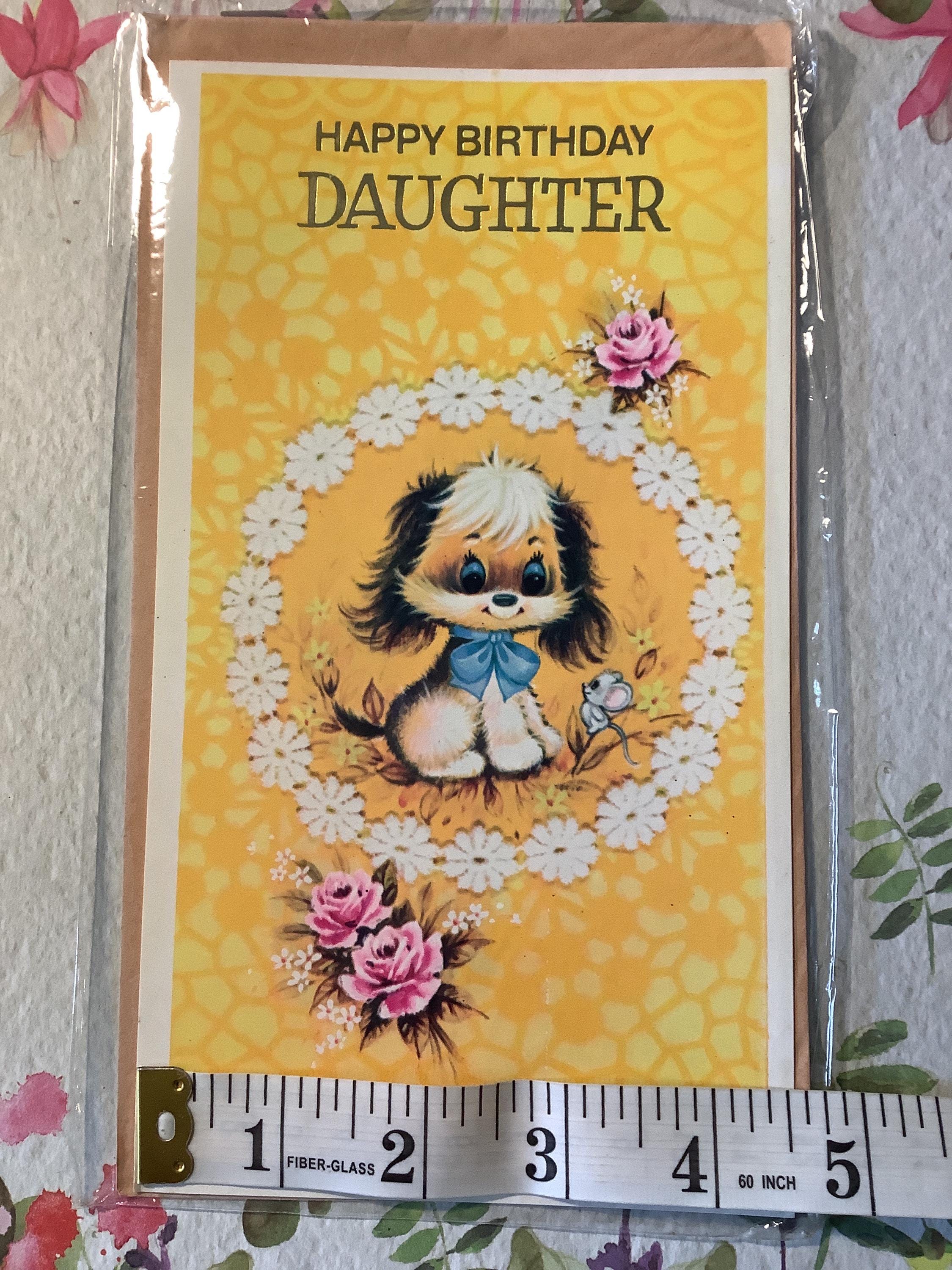 RARE Vintage Circa 1970s 'happy Birthday Daughter' Card - Cute Kitsch ...