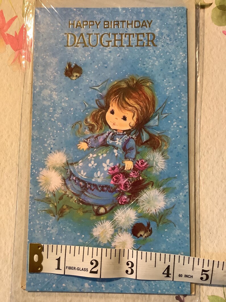 RARE Vintage Circa 1970s 'happy Birthday Daughter' Card - STUNNING Girl ...