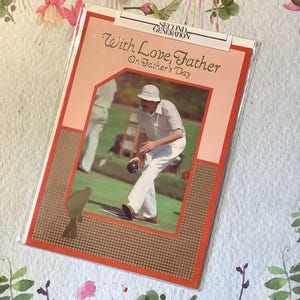 RARE carte de fête des pères vintage des années 1980 pour votre père - carte photo de jeu de boules rétro - joueur ou fan de boules - nostalgie des années 80 - carte amusante