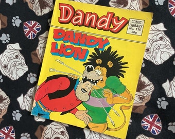 Rare vintage 1988 Dandy « Dandy Lion » Mini bande dessinée n° 136 - Mini bande dessinée - Cadeau nostalgique - Cadeau amusant, désespéré pour Dan et Dandy
