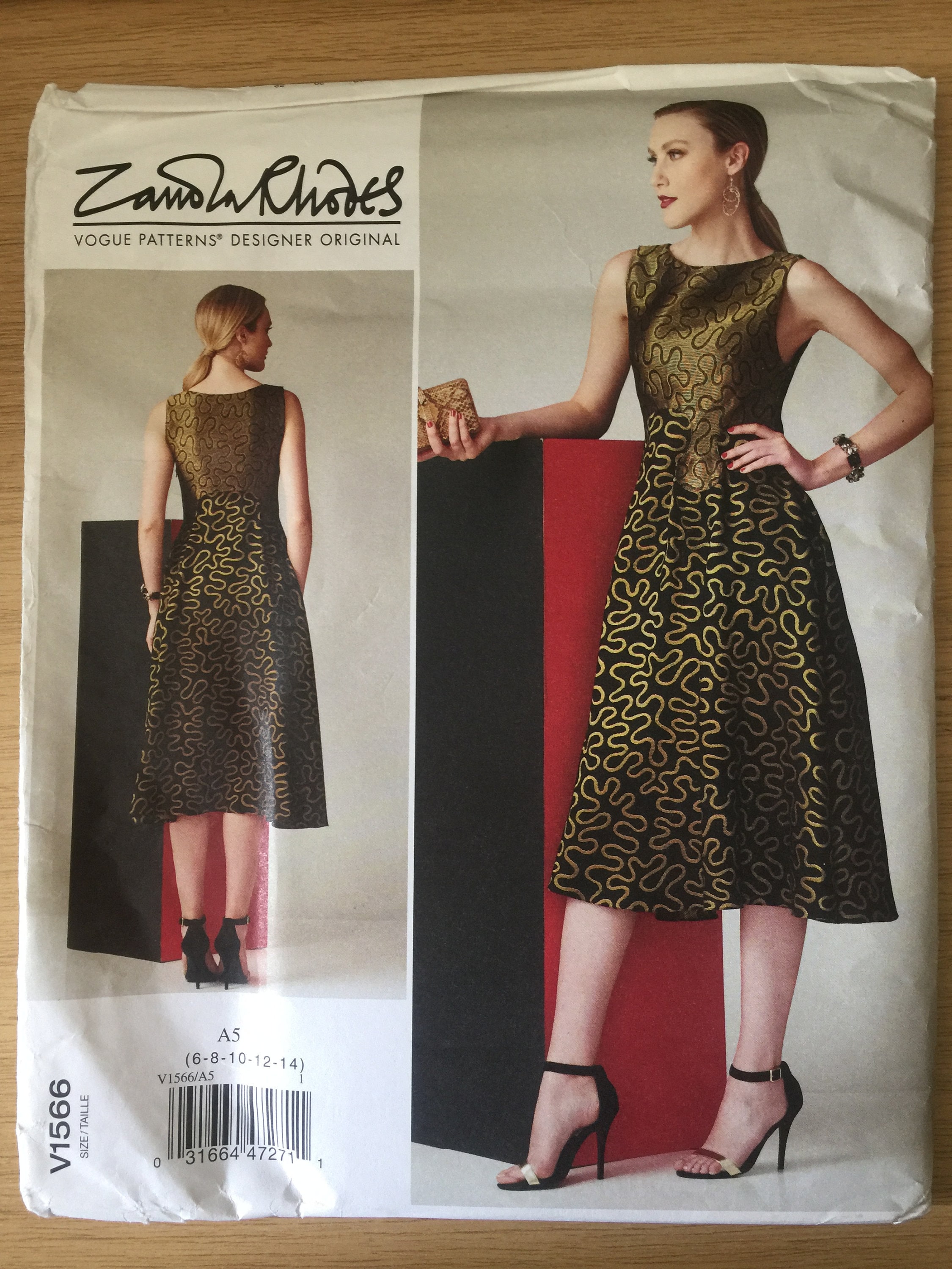 Zandra Rhodes Patterns Uncut 2017 Vogue 'zandra Rhodes Designer Original' Sewing Pattern for a ...