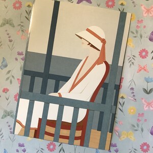 Cartão em branco com design 'Attente' muito raro, vintage 1983, do artista italiano Aldo Andreolo - cartão inspirado na década de 1920 - cartão de aniversário divertido - cartão para emoldurar