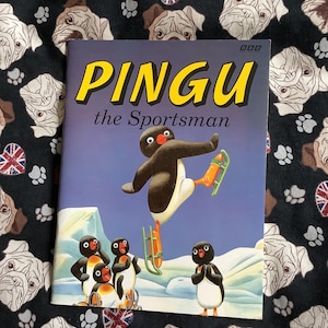 Rare Vintage 1995 Children&#39;s Book &#39;PINGU the Sportsman&#39;  in Paperback - Fun Bedtime Story Book - BBC Kid&#39;s TV Nostalgia -Fun 30th B&#39;day Gift