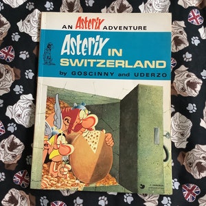 RARE Vintage 1979 &#39;Asterix in Switzerland&#39; Paperback Book - An Asterix Adventure by Goscinny and Uderzo - Collectable Book - Retro Book Gift