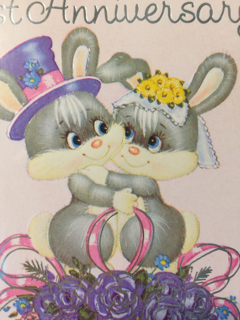 Rare Vintage/retro Circa 1970s 'on Your 1st Anniversary' Card -super ...