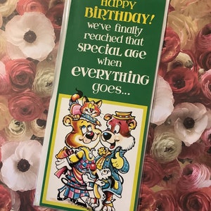 Cartão de aniversário humorístico vintage/retro por volta dos anos 80 - Cartão engraçado 'Envelhecendo' - Cartão de humor atrevido - Cartão de amigo - Cartão de desenho animado