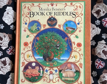 RARE Vintage 1983 Monika Beisner 'Book Of Riddles' Hardback Picture Book  - Beautifully Illustrated - Fun and Nostalgic Birth Year Gift