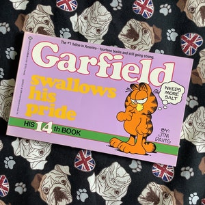 Vintage 1987 FIRST EDITION &#39;Garfield swallows his pride&#39; in Paperback by Jim Davis - Fun Comic Strip Book - Garfield Fan Gift -His 14th Book