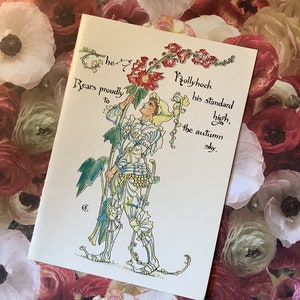 UITERST ZELDZAME Vintage Circa jaren 1970 Walter Crane 'Flora's Feast' Design Card - Card To Frame - Prachtig Design - Poëzie Lover Card - Art Fan