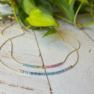 Seed Bead Necklace, Boho Dainty Layering Choker, Minimalist Tiny Beaded Multi Color Bracelet, Small Bead Jewelry, Gift for Her, Anklet