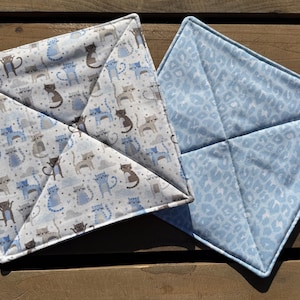 Cat Potholder, Quilted Double Insulated, Cat Lover GiftPotholder for Cat Lovers