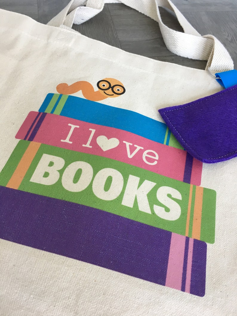 PERSONALIZED Library/book Bag Stack of Books Etsy