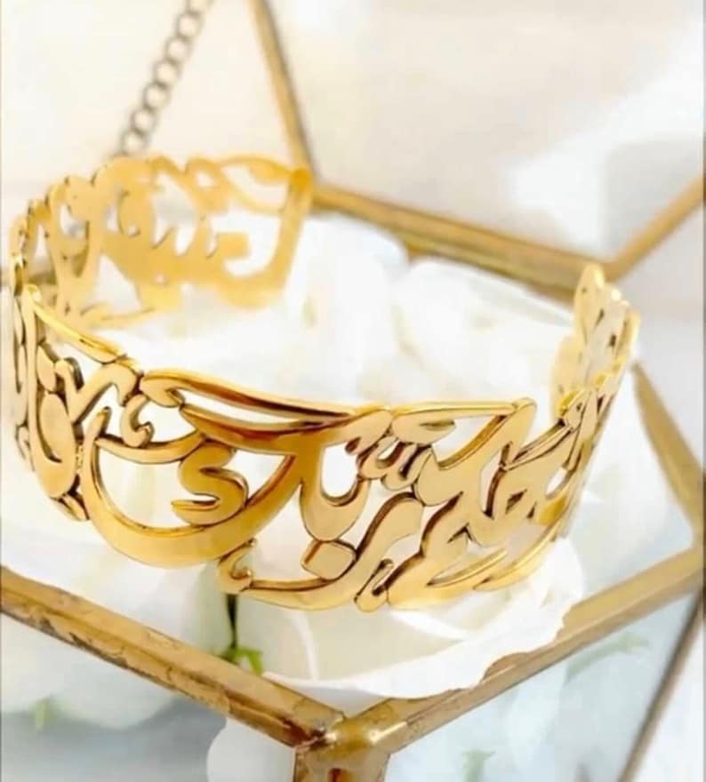 The Handmade Personalized Arabic Sentence Bracelet Gold Plated Original Silver Sentence Bracelet Active