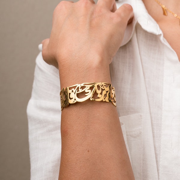 The Handmade Personalized Arabic Sentence Bracelet , Gold Plated Original Silver Sentence Bracelet Active