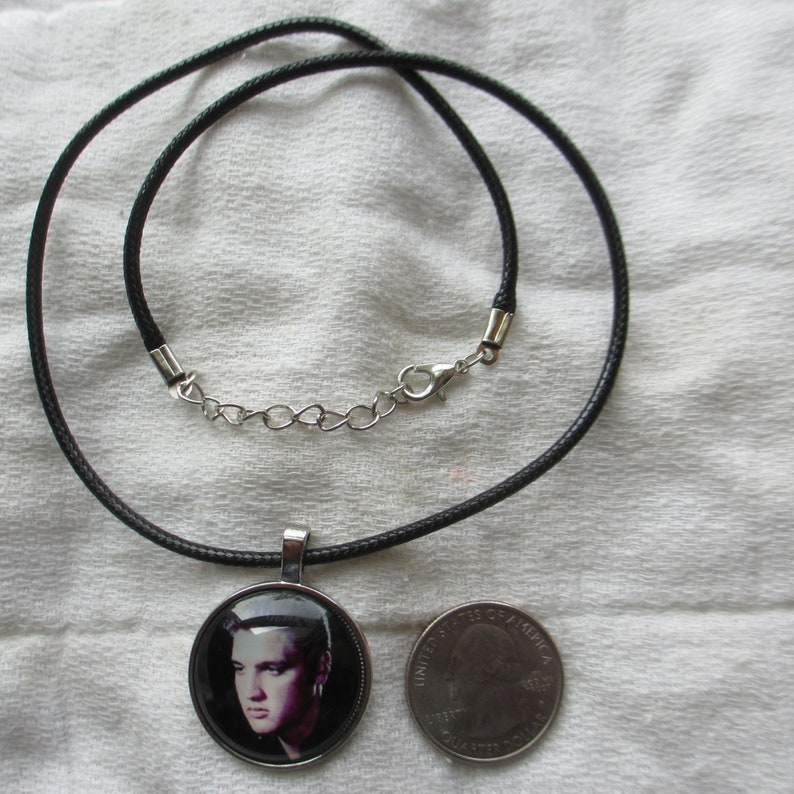 Elvis Presley 18 Necklace ...And His Hair Was Perfect.. Real Photo 1 Charm Pendant Handmade Unique King of Rock N Roll Band Jewelry