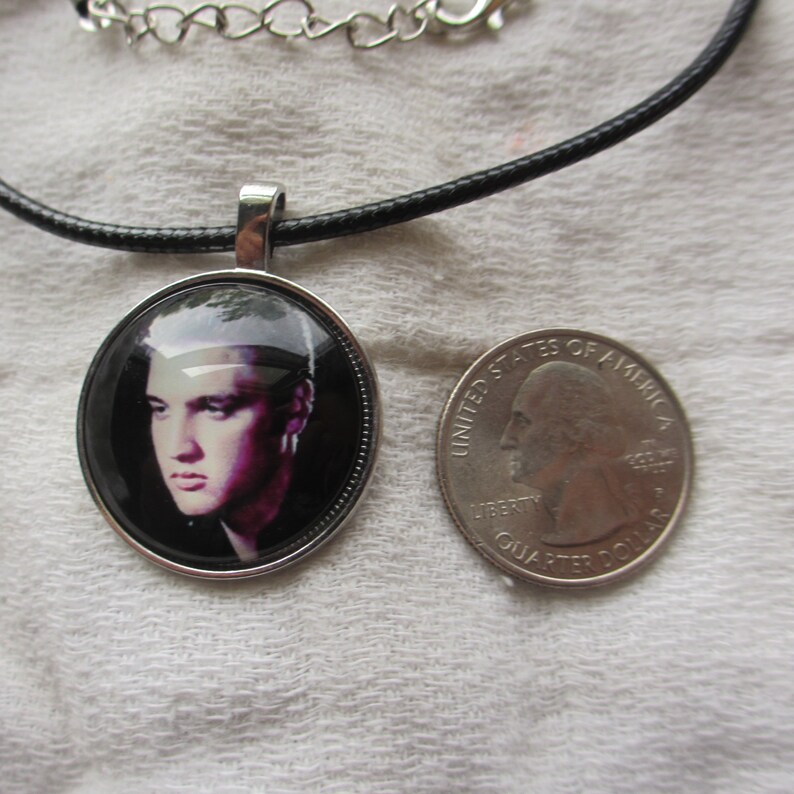 Elvis Presley 18 Necklace ...And His Hair Was Perfect.. Real Photo 1 Charm Pendant Handmade Unique King of Rock N Roll Band Jewelry