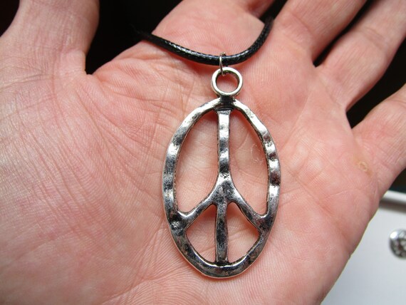 Peace Sign Hippie Hat Pins - Two Pack | Polished Silver Finish Pewter Metal Brooches, Made In USA