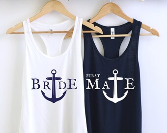 Nautical Bachelorette Party Tank Tops, Bride & Crew Shirts