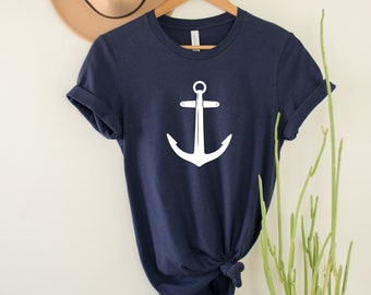 Anchor Tee Shirt, Nautical Shirt, Beach Shirt, Summer Shirt, Captain Shirt, Nautical T-shirt, Anchor Tee, Gift For Sailor