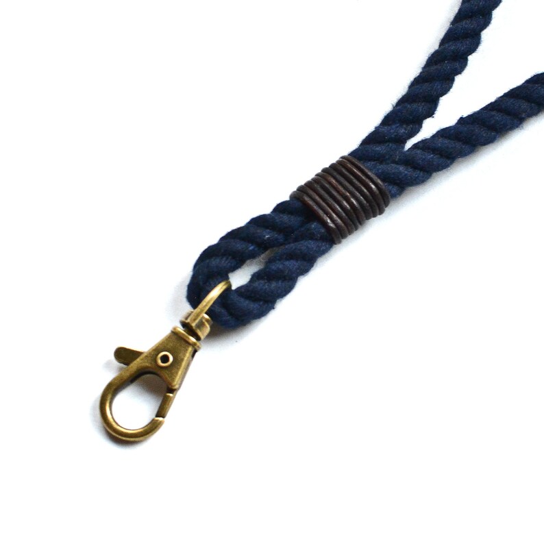 Nautical Rope Lanyard in Navy Blue Antique Bronze Etsy