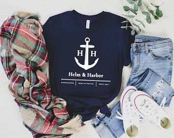 Helm & Harbor Anchor T-Shirt, Nautical Graphic Tee
