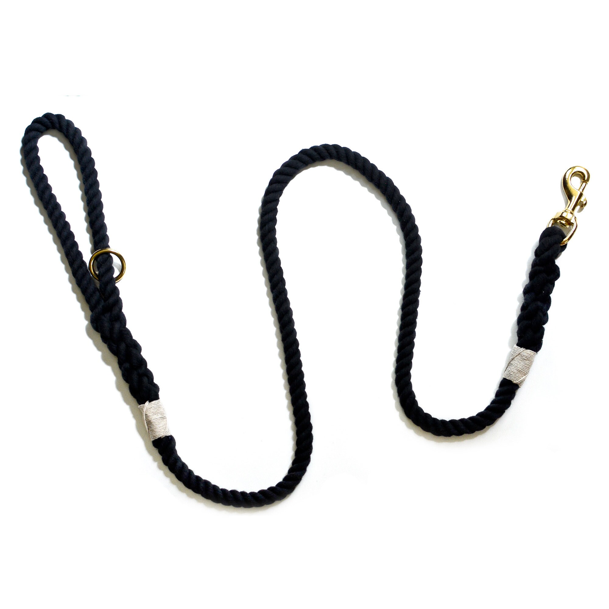 Rope Dog Leash and Collar Set in Black Cotton Rope Dog Leash Etsy