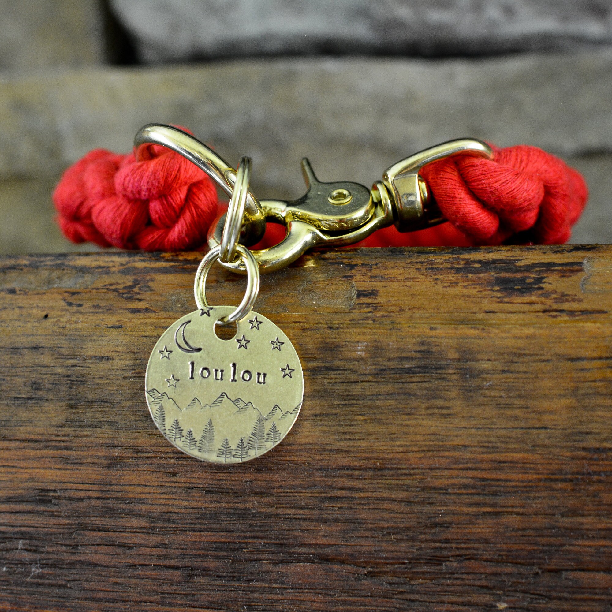 1 1/4 Personalized Dog ID Tag / Custom Stamped Dog Tag / | Etsy