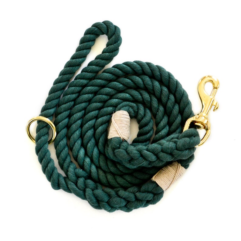 Rope Dog Leash in Hunter Green Cotton Rope Dog Leash Etsy