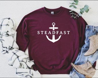 Nautical Anchor Sweatshirt, Sailor Gift, Cotton-Blend