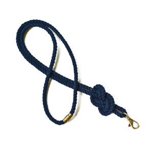 Nautical Rope Lanyard in Navy Blue | Antique bronze magnetic locking clasp | Badgeholder | 100% Cotton Rope Lanyard, Handmade Rope Lanyard