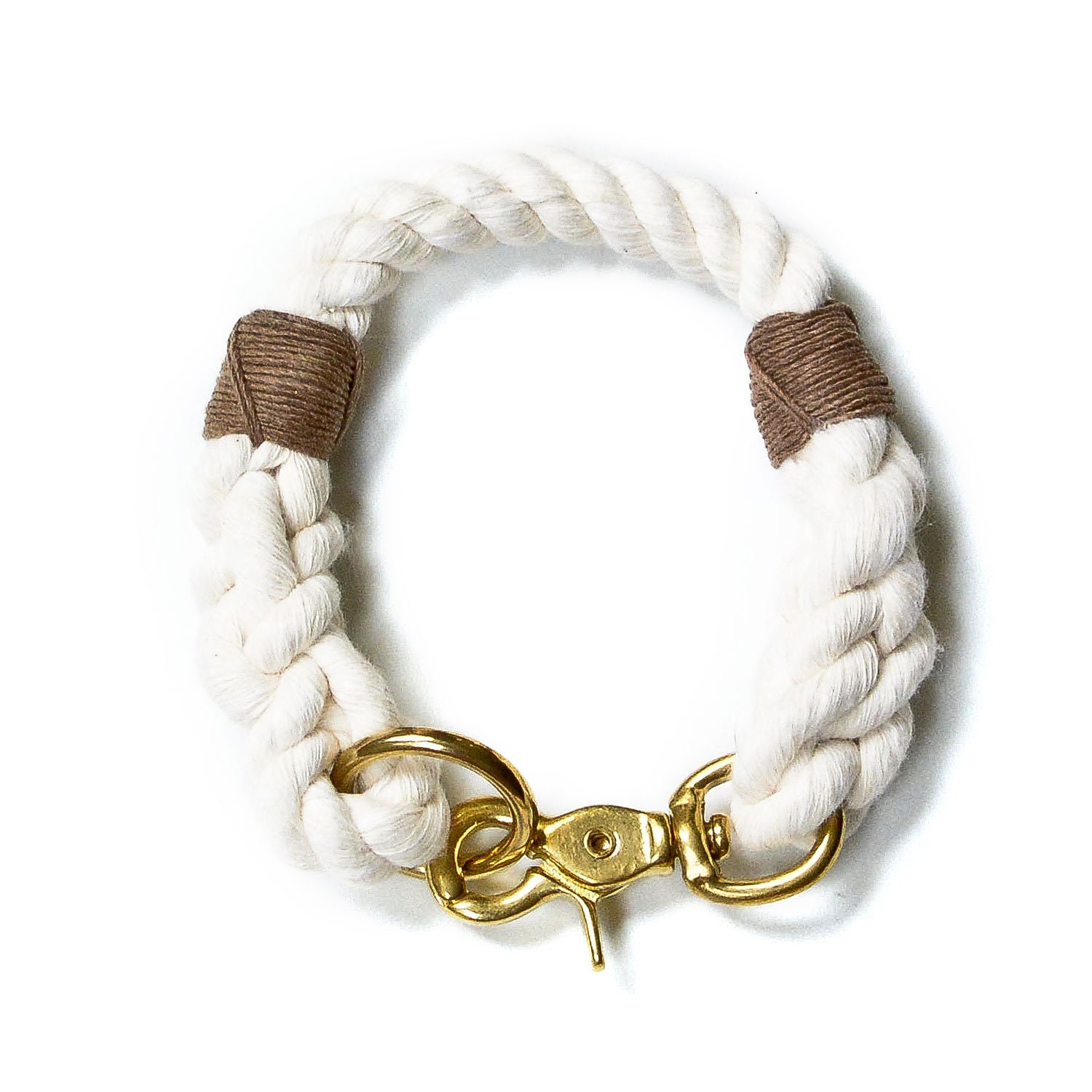 Rope Dog Collar in Natural White Cotton Rope Dog Collar Etsy