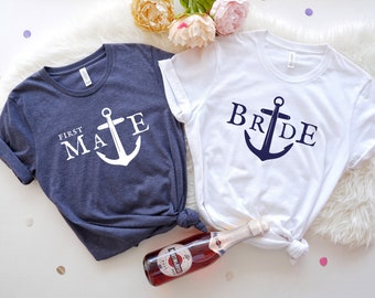 Nautical Bachelorette Bride T-Shirt, Anchor Wedding Party Tee