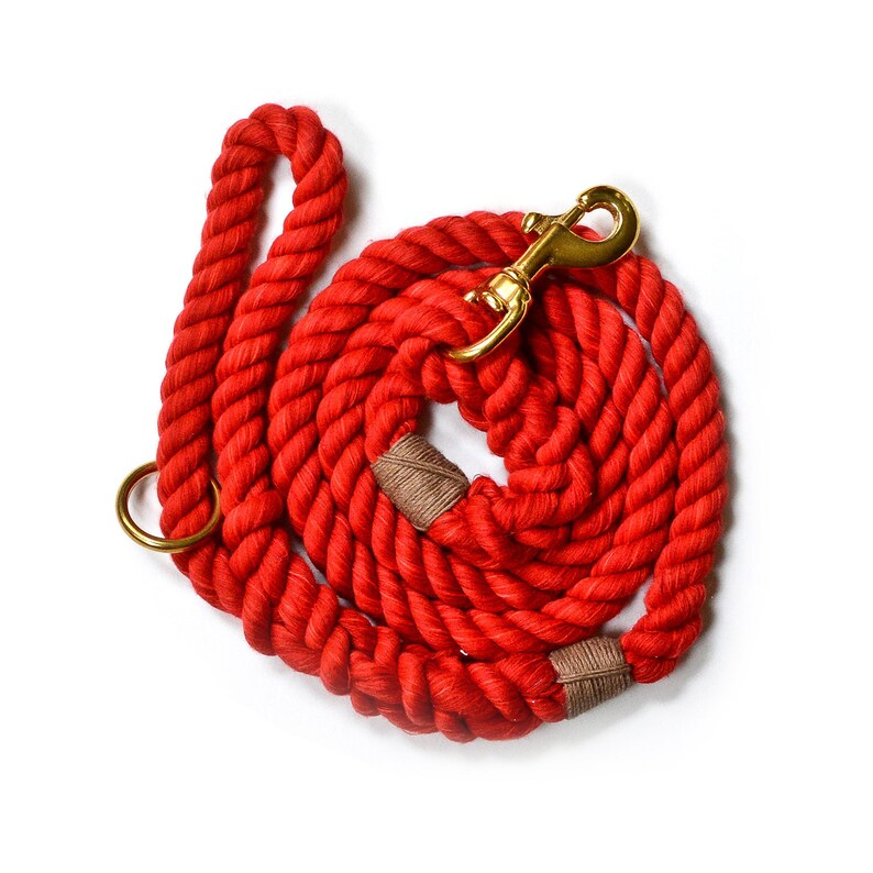 Rope Dog Leash in Red Cotton Rope Dog Leash Nautical Dog Etsy