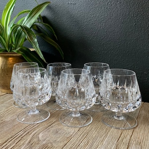 Vintage Etched Glass Footed Shot Glasses | Small Liquor Goblets | Set of Six | Vintage Barware | Wedding Glassware | Toasting Glasses