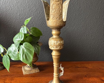 ヴィンテージ真鍮シャンデリアキャンドルホルダー（とげ付き）ソリッド