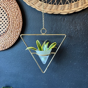 Vintage Partylite Hanging Brass Candle Holder, Hanging Gold Succulent Holder, Brass Votive Holder, Modern Brass Hanging Tea Light Holder