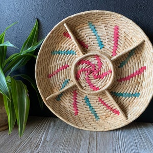 Vintage Wicker Tray | Wicker Serving Tray | Jewelry Storage | Wicker Wall Basket | Vintage Wicker Decor | Housewarming Gift | Wicker Storage