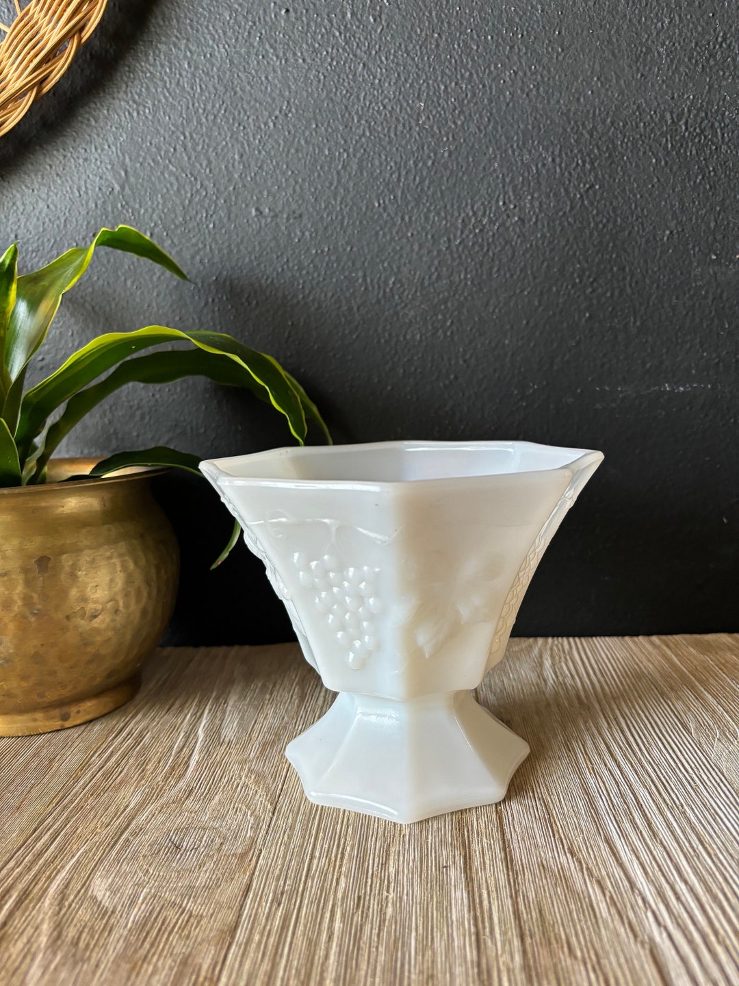 Milk Glass Pedestal Vase