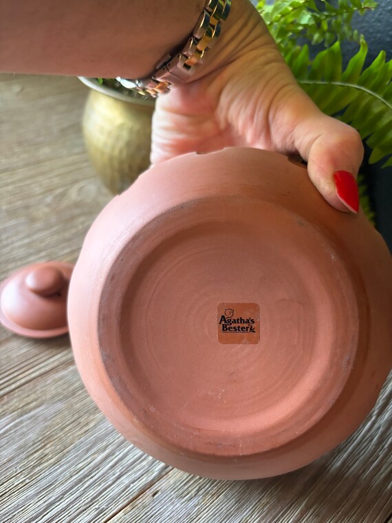 Vintage Chinese Yixing Zisha Red Clay Tea Pot and Candle