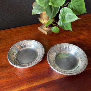 Vintage Pair Reed & Barton Silver Plate Bowls, Serving Bowls, Silver Ring Dish, Ornate Silver Trinket Dishes, Silver Wedding Decor Gift Idea