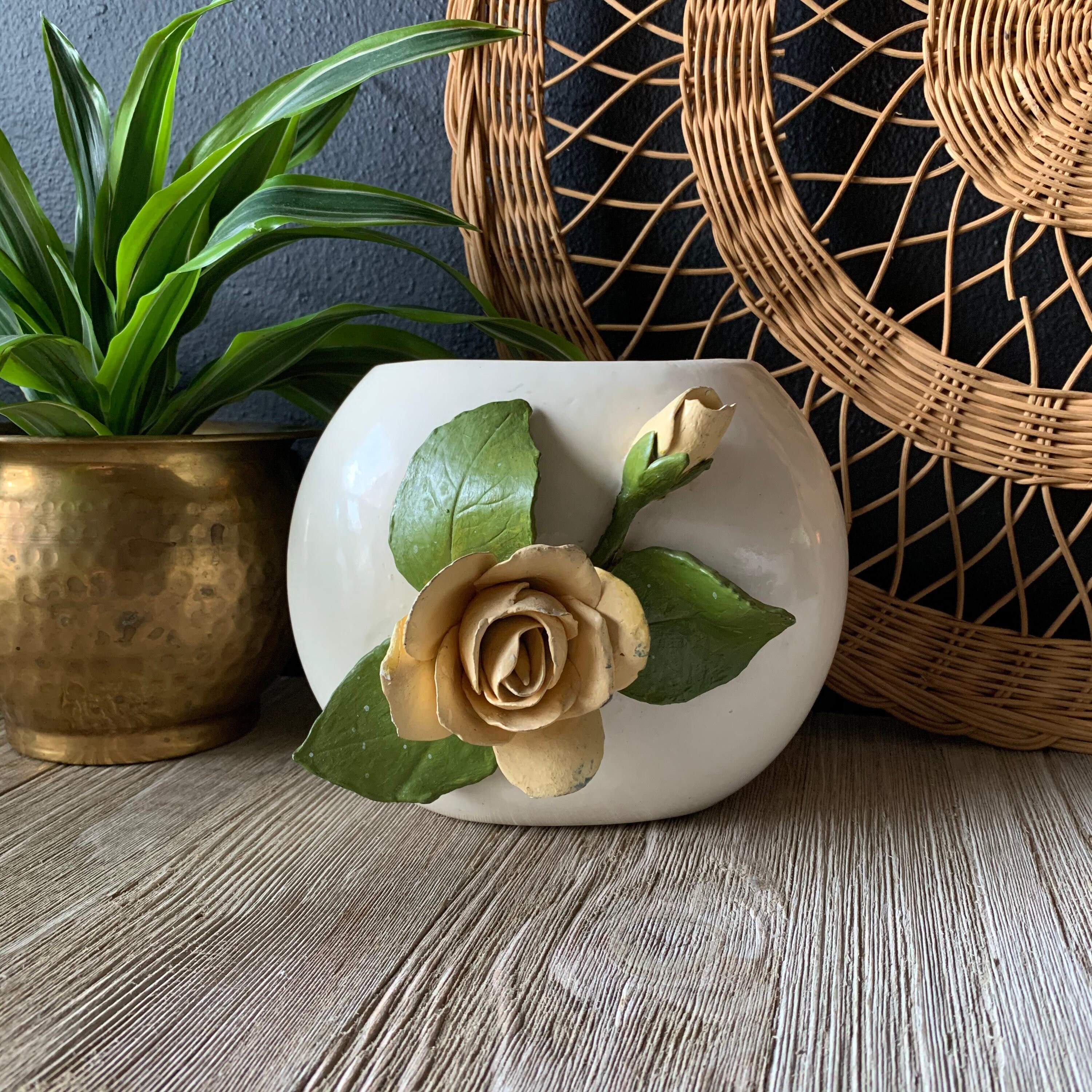 Vintage Handmade Ceramic Floral Vase | Vintage Studio Pottery | Hand ...