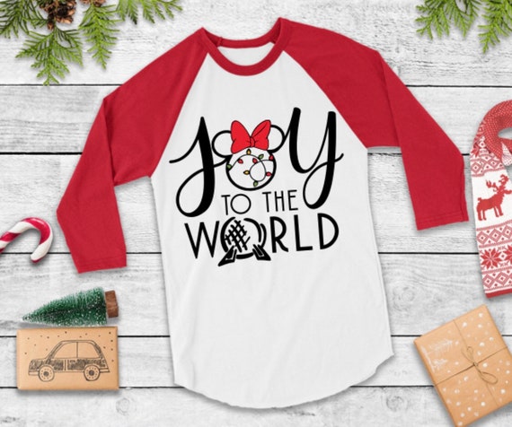 Christmas Joy to The World Shirt Cute Long Sleeve Printed Tee Shirts Tops for Women Christmas Shirts with Sayings JHKUNO