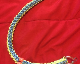 sky blue and light green paracord key chain