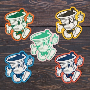 Tito the Cafecito - Cuban Coffee Sticker 5-pack - 5 colors - Miami Colada Design