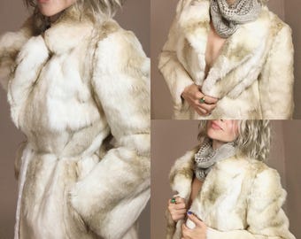 Ladies Vintage Rabbit Fur Coat