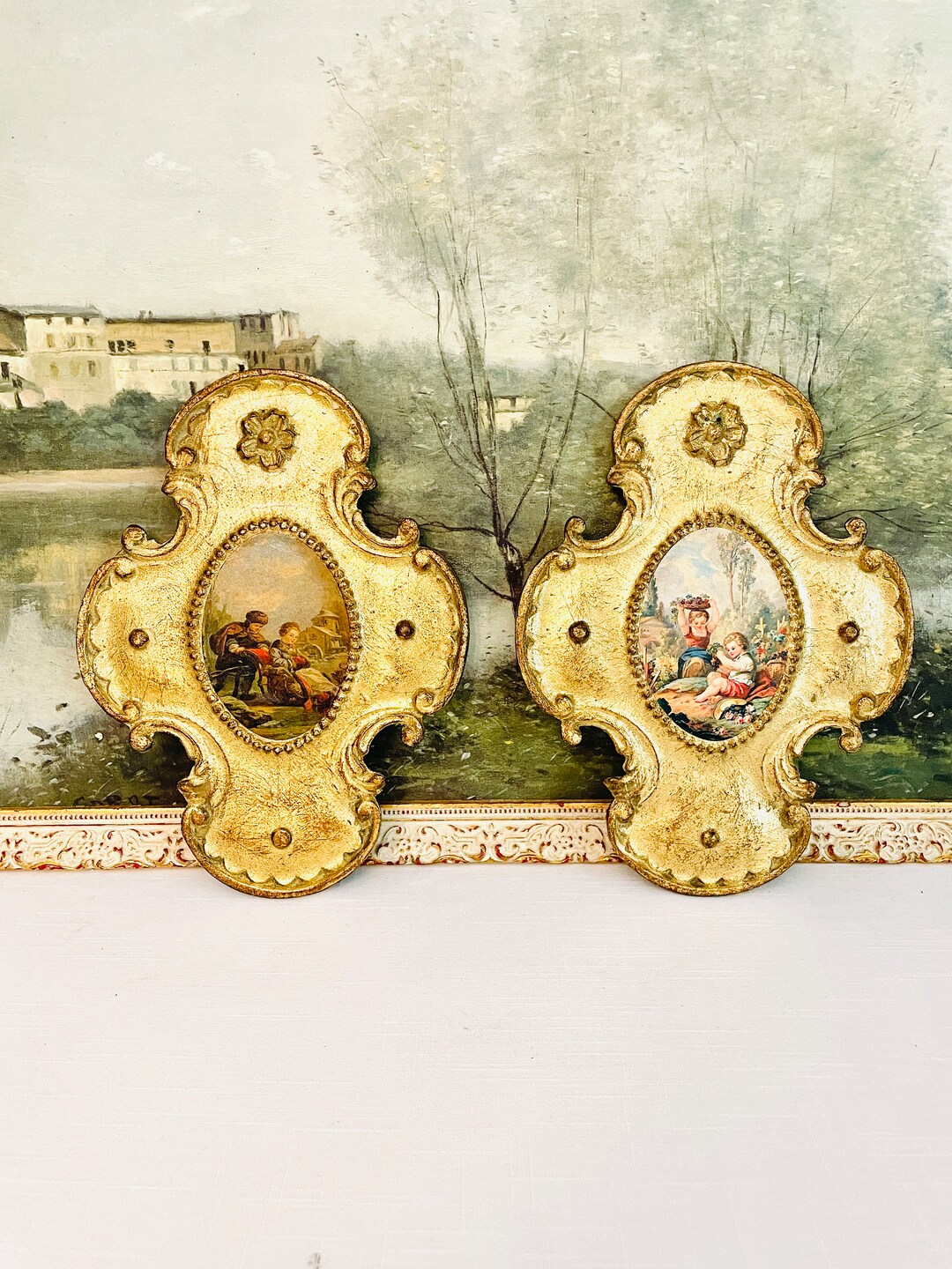 FLORENTIA ITALY PLAQUE Gold Wall Decor Italian Wall Decor Etsy